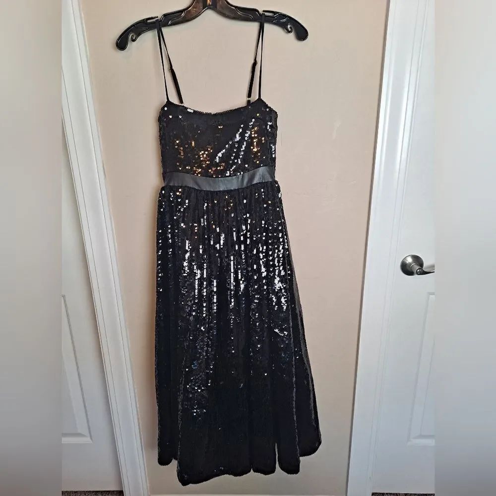 Weworewhat Sequins Midi Dress NWOT Size 2 Black
